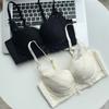 New Lace Modal Skin-friendly No Steel Rim Gathering Underwear Comfortable Small Breasts Show Big Bra Red Wedding Life
