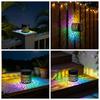 Solar Powered Decorative Outdoor Lantern Set of 2 Mandala Pattern Metal Frame Garden Patio Lighting with Integrated Solar Panel