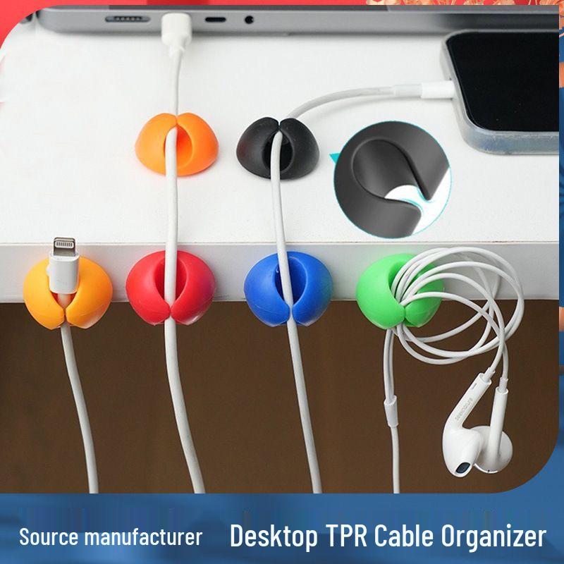 Self-Adhesive Cute Cable Organizers: Wire Clips for Desktop & Charging Cable Management