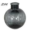 Artistic Home Decor Vase Clear Round Resin Vase, Transparent Sphere Flower Pot with Jute Modern Minimalist Hydroponic Bow, Plastic Planter for Plants,