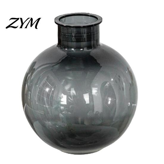 Artistic Home Decor Vase Clear Round Resin Vase, Transparent Sphere Flower Pot with Jute Modern Minimalist Hydroponic Bow, Plastic Planter for Plants,