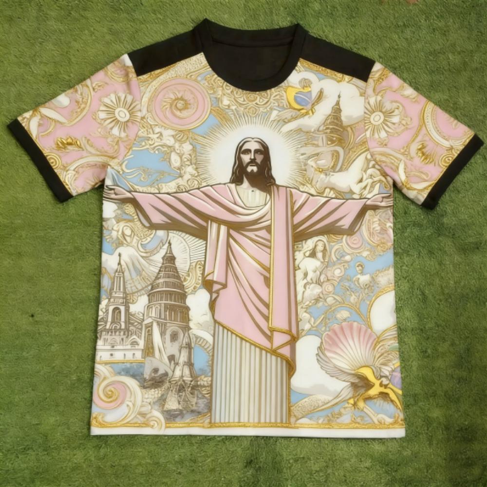 European Style Fashion JESUS Printed T-shirt Summer Kids Casual Outdoor Girl and Boy Short Sleeved Tees Top Pullover