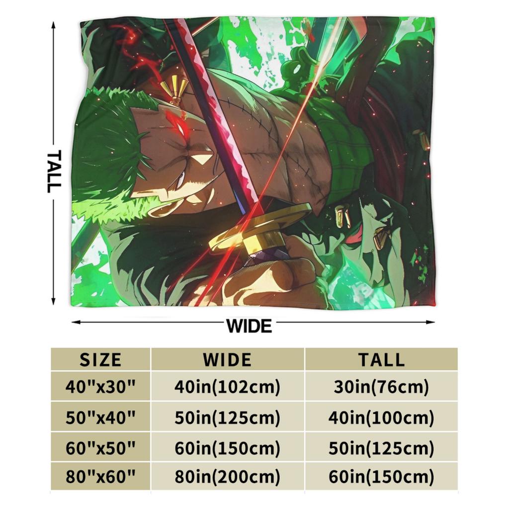 One Roronoa Zoro P-Pieces Blanket  Decorative Flannel Throw Blanket For Couch Bed Super Soft Custom Quality Bedspread Gift