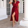 Women's Fashionable Solid Color V-neck Sleeveless Dress