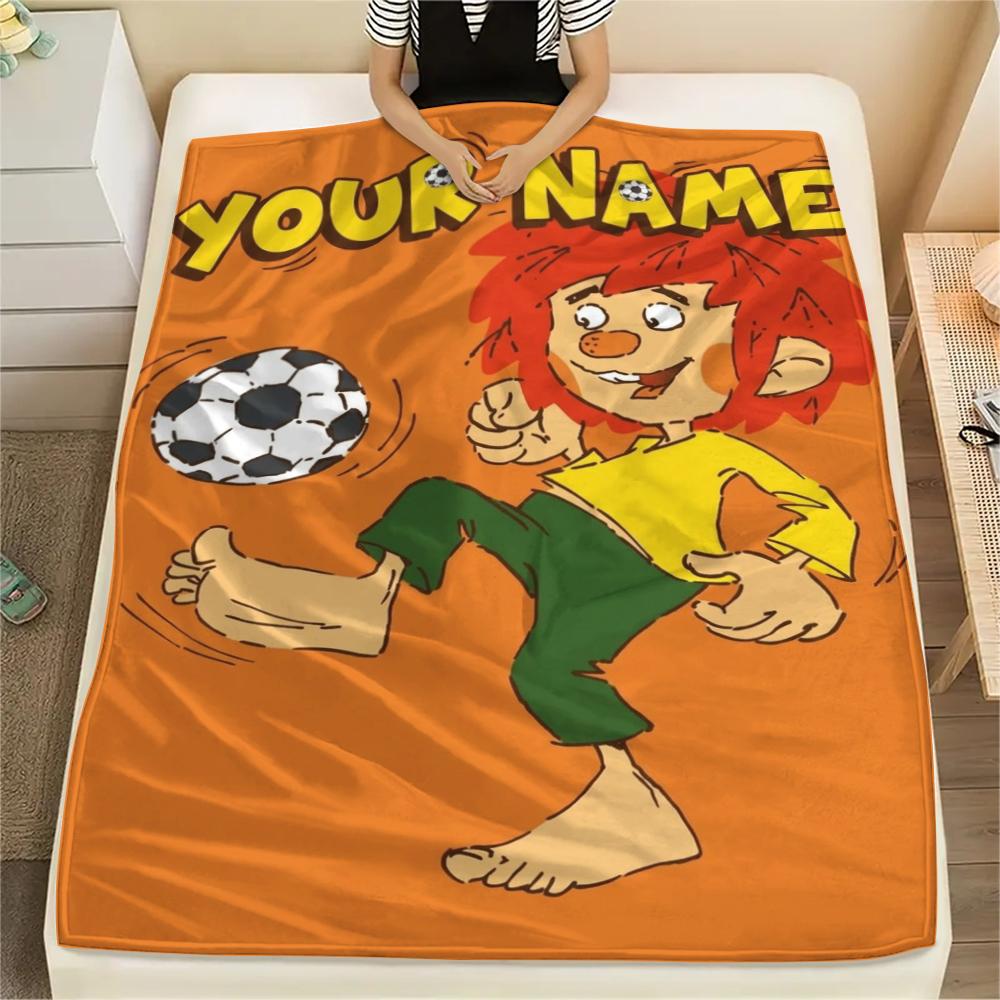 1PC Custom Name Pumuckl Patterned Flannel Blanket Suitable For All Seasons for Home Decor Warmth and Comfort Gifts Holiday Present