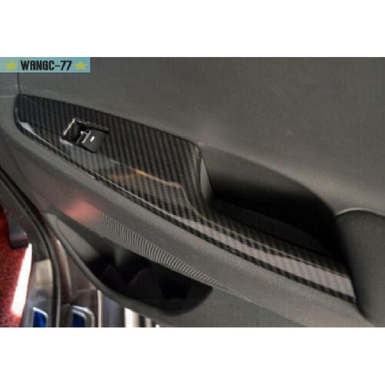 ABS Carbon Interior Door Window Lift Cover Trim Fit For Hyundai Tucson 2016-