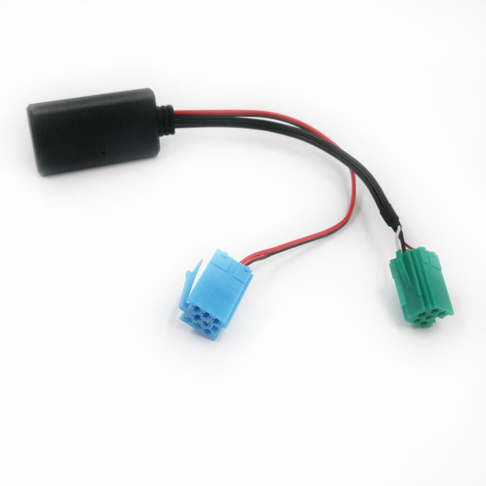 Biurlink Car Radio Green Blue Mini ISO 6Pin 8Pin Connector Bluetooth 5.0 Aux Cable Adapter for Renault Radio Updatelist Radio Accessories 4