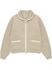 Covernat Woman Fluffy Zip-Up Cardigan Oatmeal
