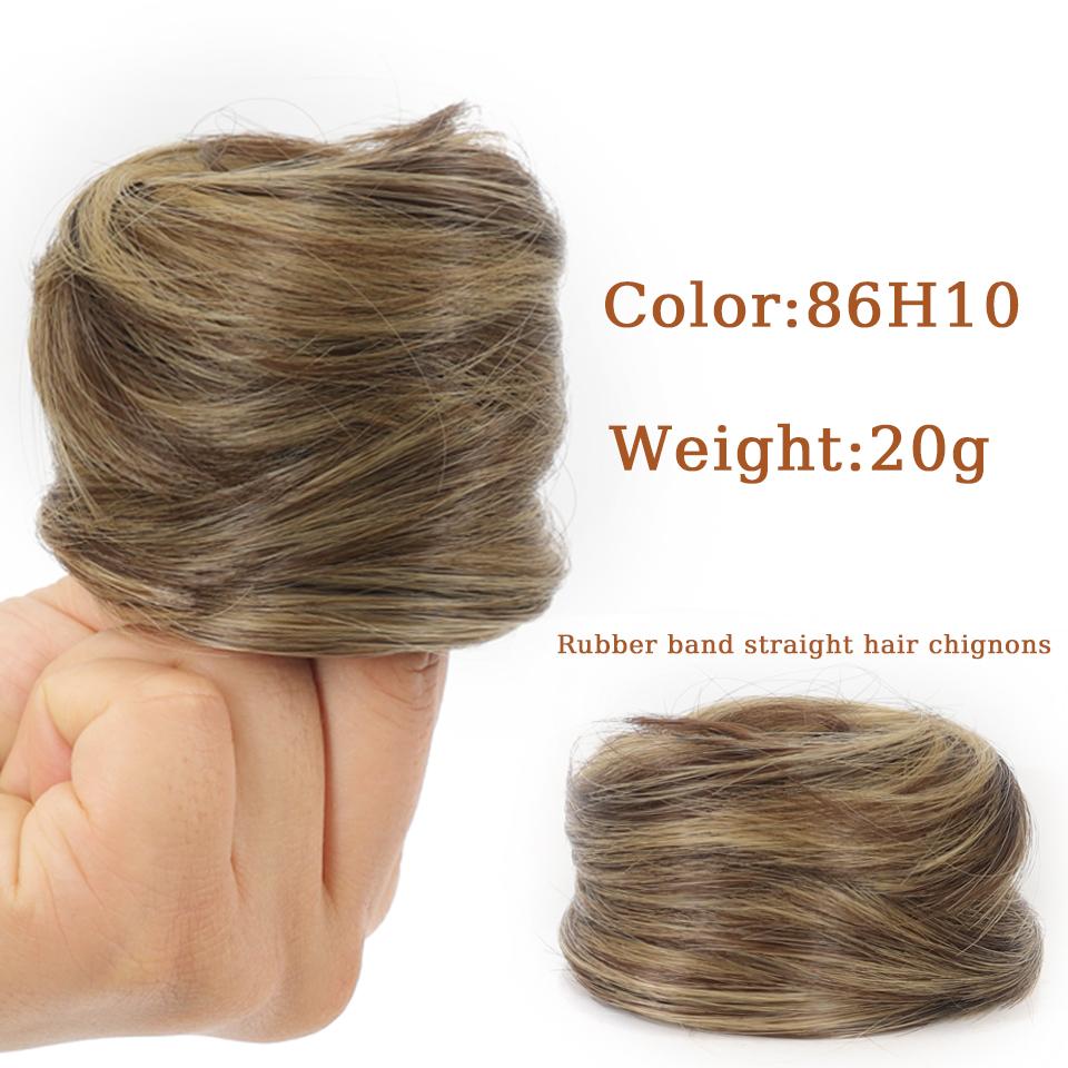 1PC Synthetic Hair Bun Curly Straight Hair Messy Bun Scrunchies Updo Hair Bands Elastic Band Hairpieces For Women Straight Fring