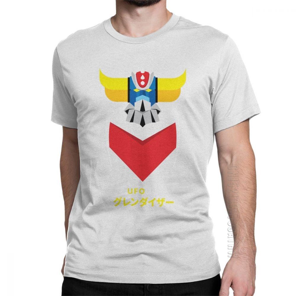 Grendizer Color And Japanese UFO Robot T Shirts For Men Designer Fun Tee Shirt O Neck Purified Cotton Clothing T Shirts