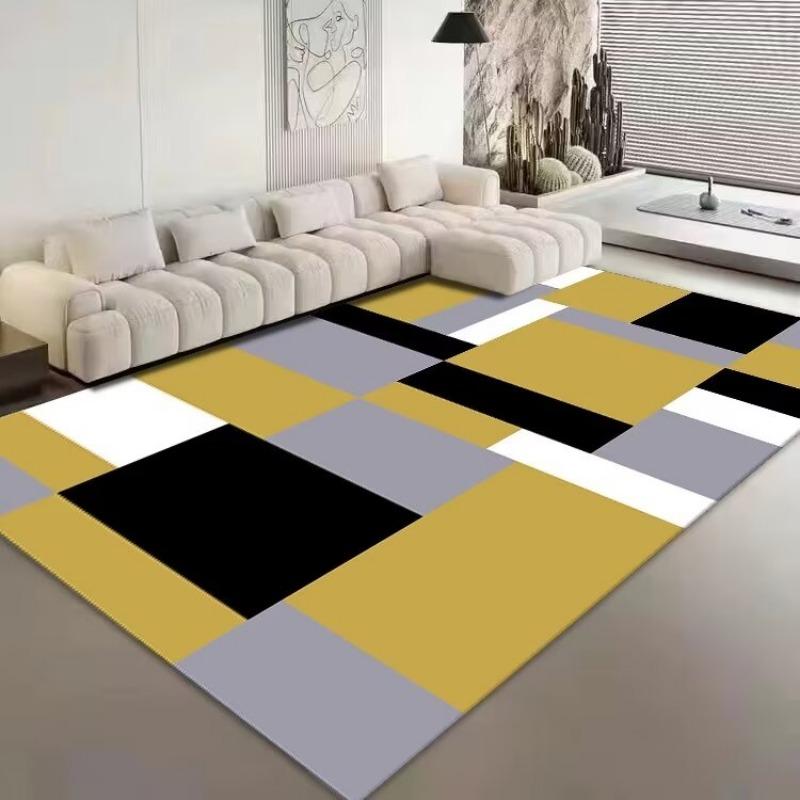 Nordic Luxury Flannel Carpets for Living Room Soft Rugs for Bedroom Bedside Rug Large Area Geometry Cloakroom Non-slip Floor Mat