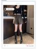 Women's High-Waisted Leather Shorts - Autumn/Winter Plus Size Wide-Leg Slimming Outerwear 2026