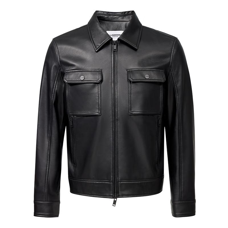 

J.Lindeberg Men s Leather Double Pocket Jacket L