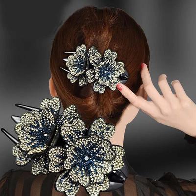 Νύχι για τα μαλλιά Rhinestone Duckbill Clip Flower Hair Clip Γυναικεία αξεσουάρ μαλλιών Κορεατικής φουρκέτας