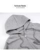 Gray Slim Fit Petite Korean Style Zip-Up Hooded Cardigan for Women, Ideal for Early Autumn/Spring Upper Outerwear