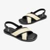 New Gladiator Sandals Women Leather Canvas Patchwork Cross Band Back Strap Summer Beach Ladies Casual Flat Shoes