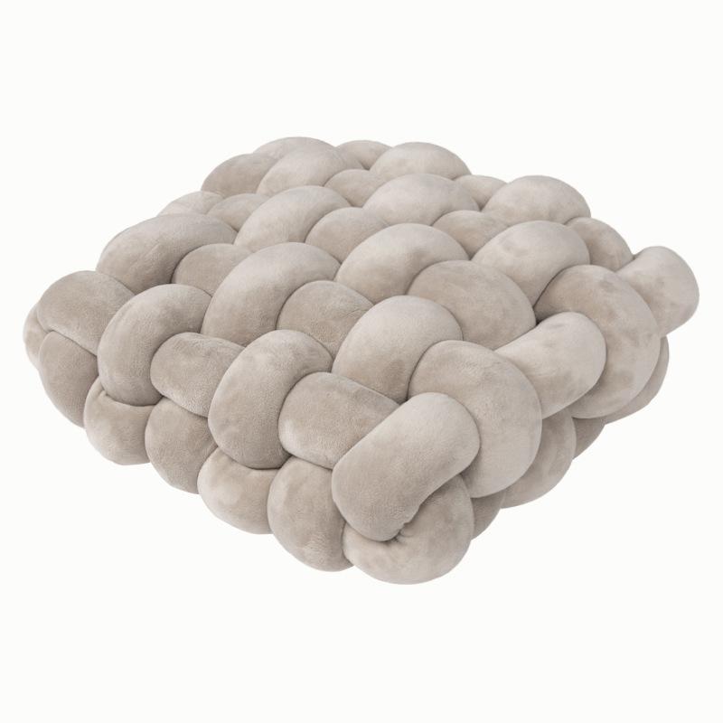 Living Room Cushion Square Hand Woven Plush Household Solid Color Bedroom Pillow Nordic Style Sofa Decoration Bay Window Cushion