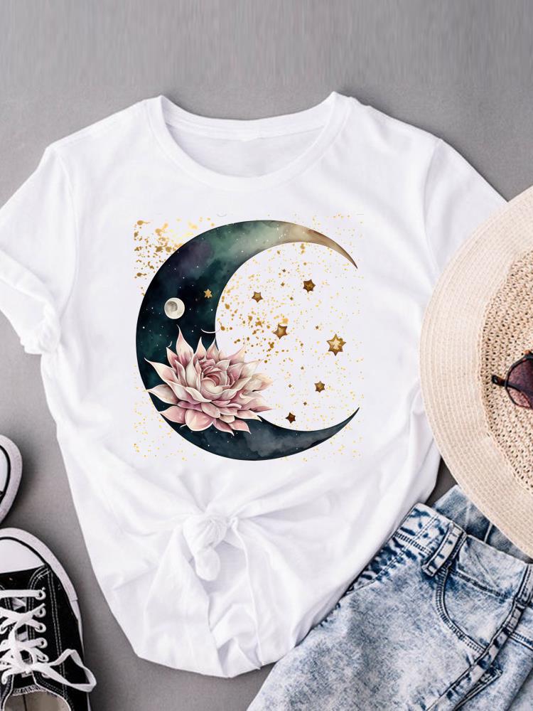 (Asian Size) letter style trend Women's Top Print O-neck Short Sleeve T-shirts Fashion Female Casual T Clothing Graphic Tee