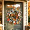 Artificial Pumpkin and Leaf Wreath 40/45cm Fall Harvest Decorative Door Wreath with Faux Berries and Foliage for Seasonal Home Decor