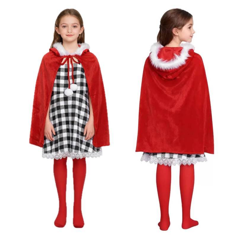 How The Grinch Stole Christmas Cindy Cosplay Costume For Girls With Soft Polyester Fabric For Holiday Performance