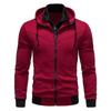 Casual Men Hoodie Men's Zipper Closure Hoodie Cardigan with Drawstring Hood Contrast Color Design for Fall Spring Seasons Spring