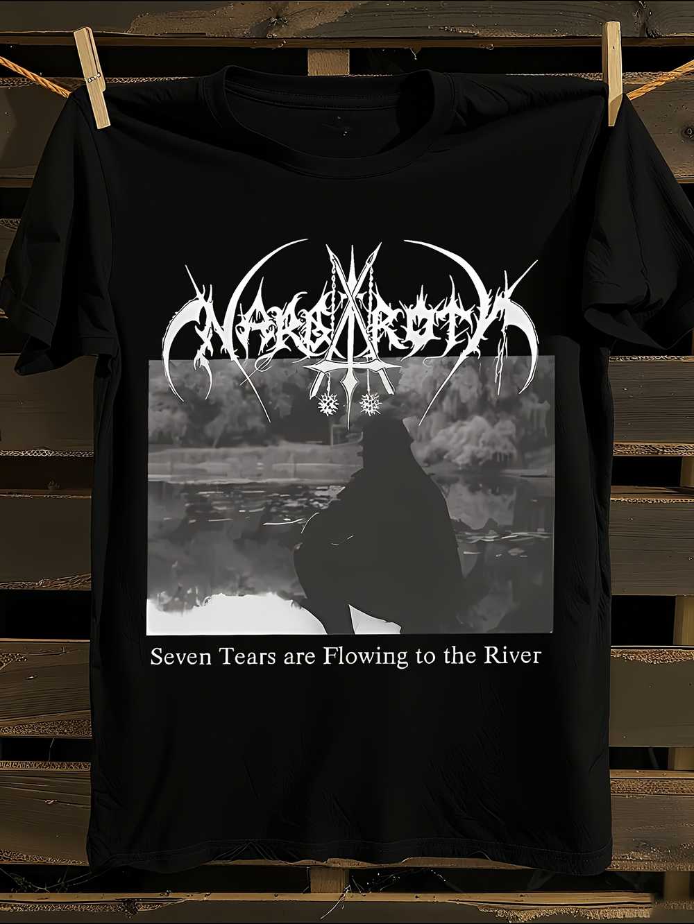 Nargaroth Gothic Lettering & Norse Mythology Graphic T-Shirt S