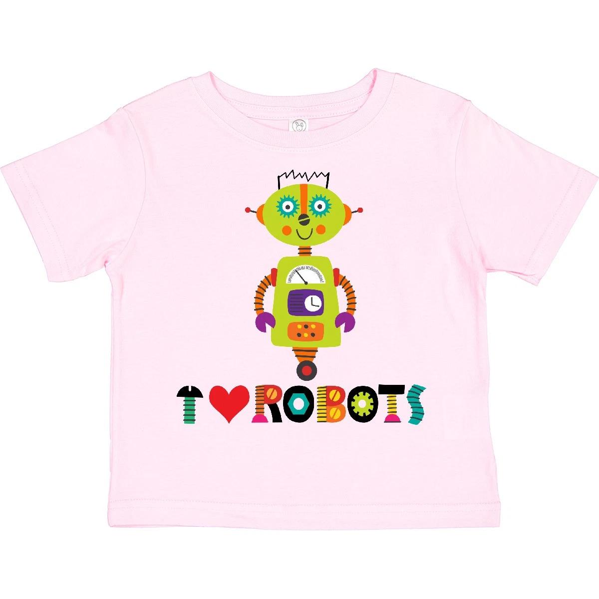 Inktastic Robotics Team I Love Robots Toddler T-Shirt Robot Science Engineer Kid 100
