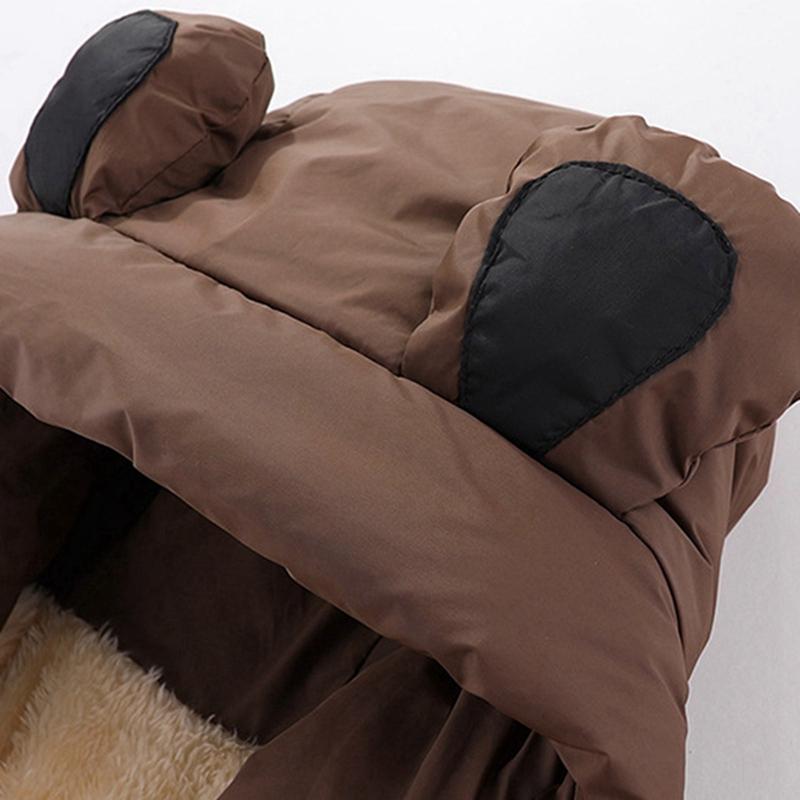 1-7 Years Kids Warm Hooded Coat Windproof Fleece Jacket