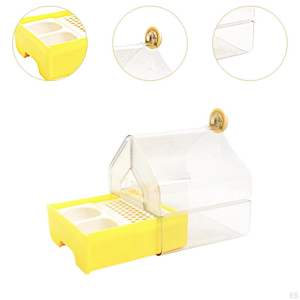 Hanging Bird Bath with Feeder Bathtub House for Canaries Finches