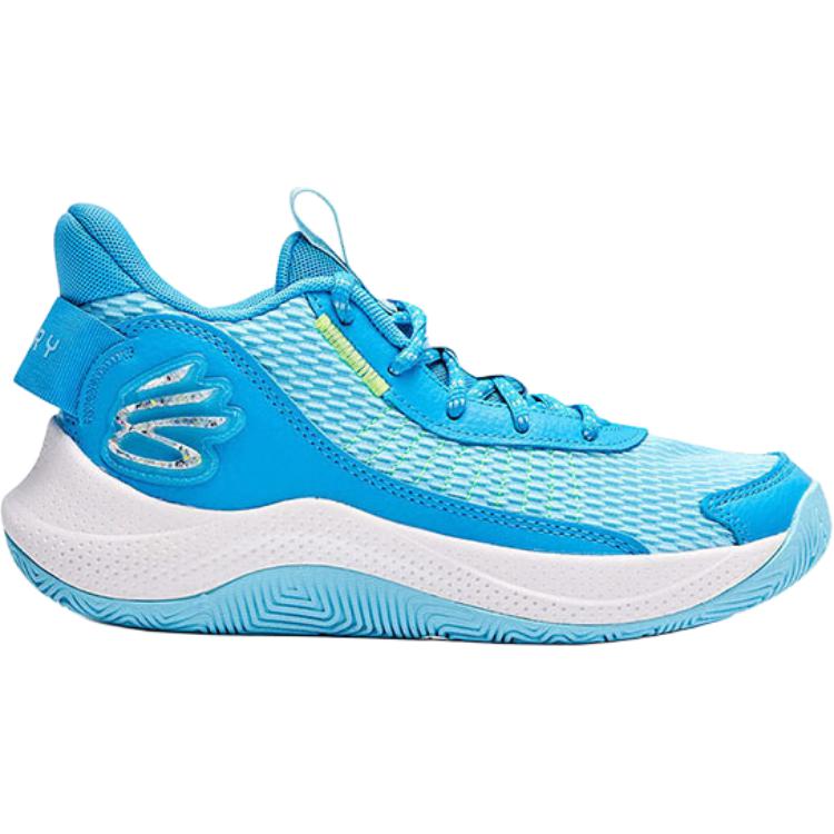 Under Armour Curry 3Z7 GS Capri Modrá Dětské Tenisky High-Vis-Yellow 3026623-401