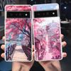 Capa de Celular Flor de Cerejeira Rosa de Primavera para Google Pixel 8 7 6 5 4 4XL Silicone 7A 6A 5A 4A 3A 3AXLPro 5G Capa Transparente