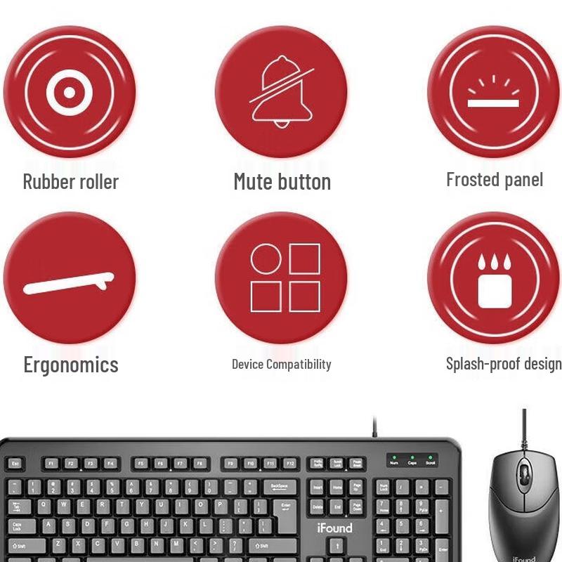 Founder F8106 Wired Keyboard and Mouse Combo
