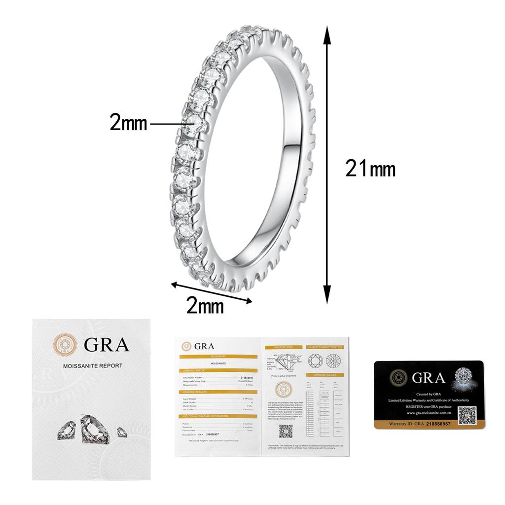 S925 Sterling Silver Moissanite Diamond Ring - Sparkly, Elegant, High-End Stacking Ring