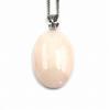 Pink Coral Oval Pendant with 14K White Gold Hardware Gift Wrapping and Gift Tag Includes a 40cm Plated Chain Be Changed To an 18K Gold Chain Undyed