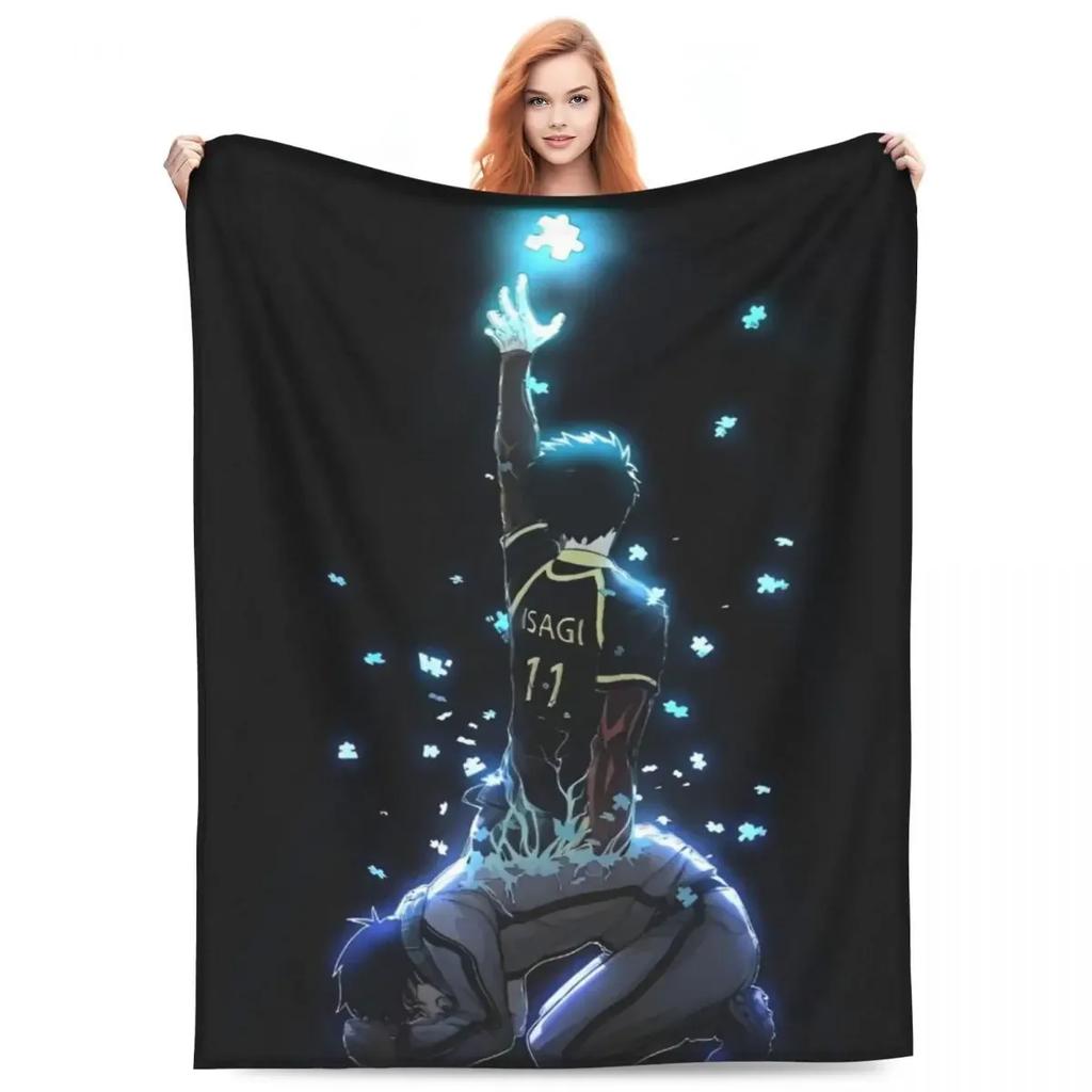 Blue Lock 2 Blankets Manga Anime Plush Novelty Breathable Throw Blanket for Home Restaurant Spring/Autumn