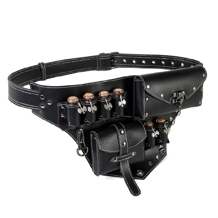 Accessori per Costumi Rinascimentali Borchie Borsa a Marsupio in Pelle PU Tasca Laterale da Vita con Fialette di Sughero per Halloween