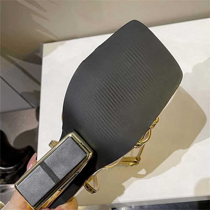 Fashion Eilyken Designer Narrow Band Fretwork High Heels Women Sandals Summer Square Toe Buckle Strap Banquet Ladies Shoes