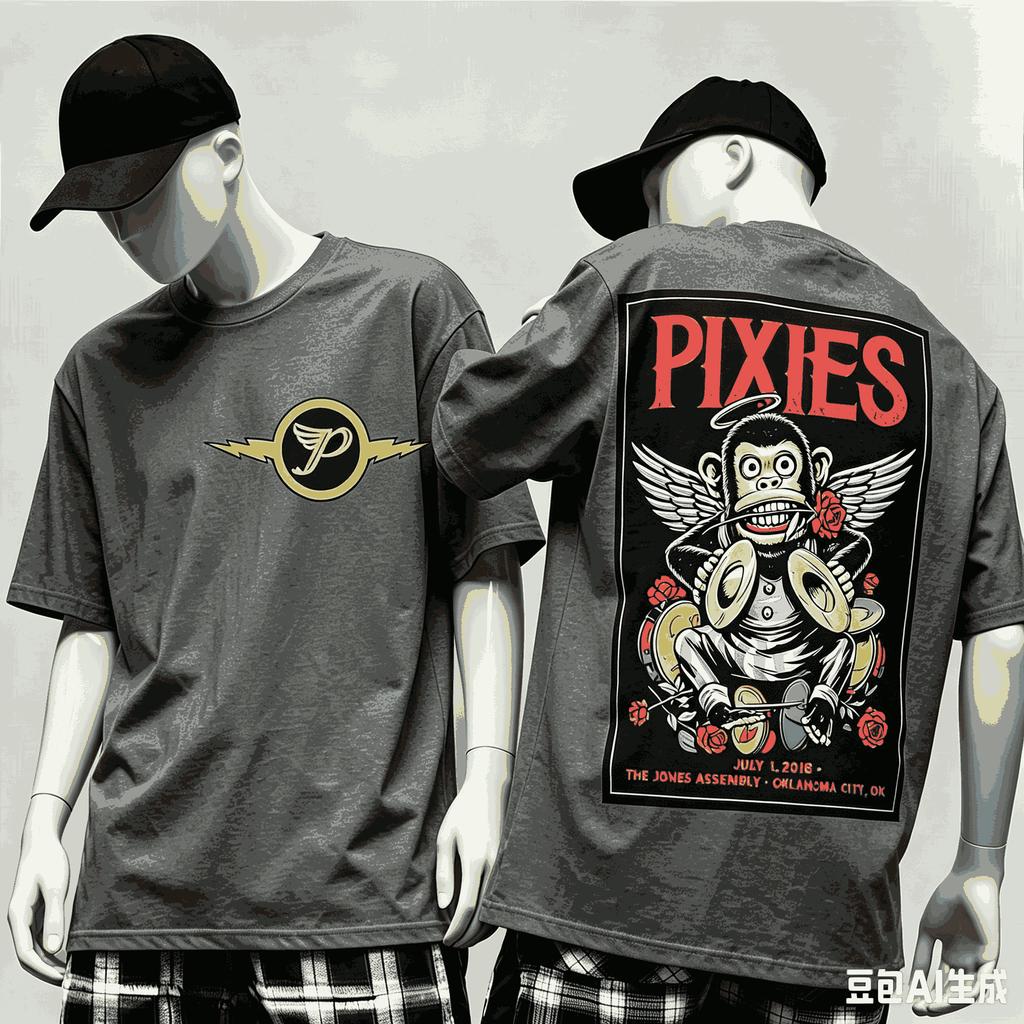 Pixies Für Fan Geschenk T-Shirt Unisex Unisex Harajuku Oversized Unisex Kurzarm Streetwear Hohe Qualität Paare Bequem Klassisch