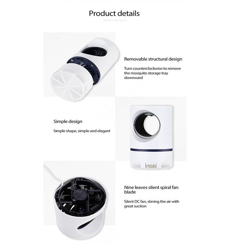 New Household Rechargeable Usb Photocatalysis Inhalation Mosquito Killer Household Mosquito Killer LED Bug Zapper Portable Mosquito Killer