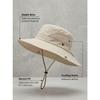 Women's Sun Hat Wide Brim Bucket Hat for Outdoor Breathable Mesh Ponytail Hole Adjustable Foldable UPF 50+ Windproof