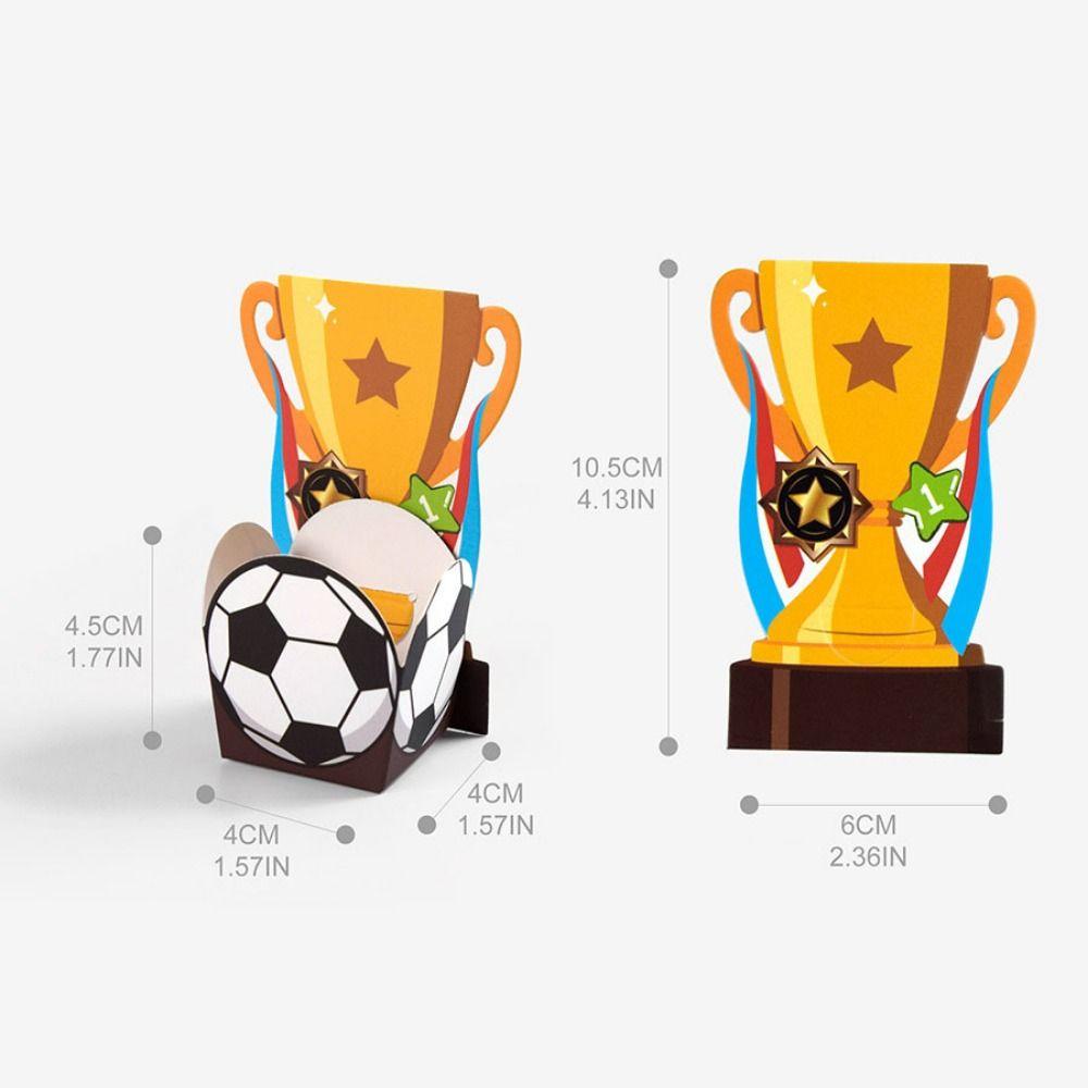 10Pcs/Pack Portable Football Candy Box Cartoon Football Trophy Box  Party Supplies