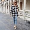 Women's Plaid Turn-Down Collar Loose Casual Jacket - European & American Autumn/Winter Fashion