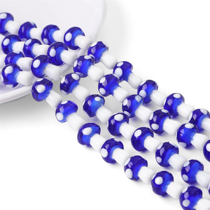 5-25Pcs Glazed Mushroom Glass Beads For DIY Jewelry Making Necklace Bracelet Earrings Craft Accessories