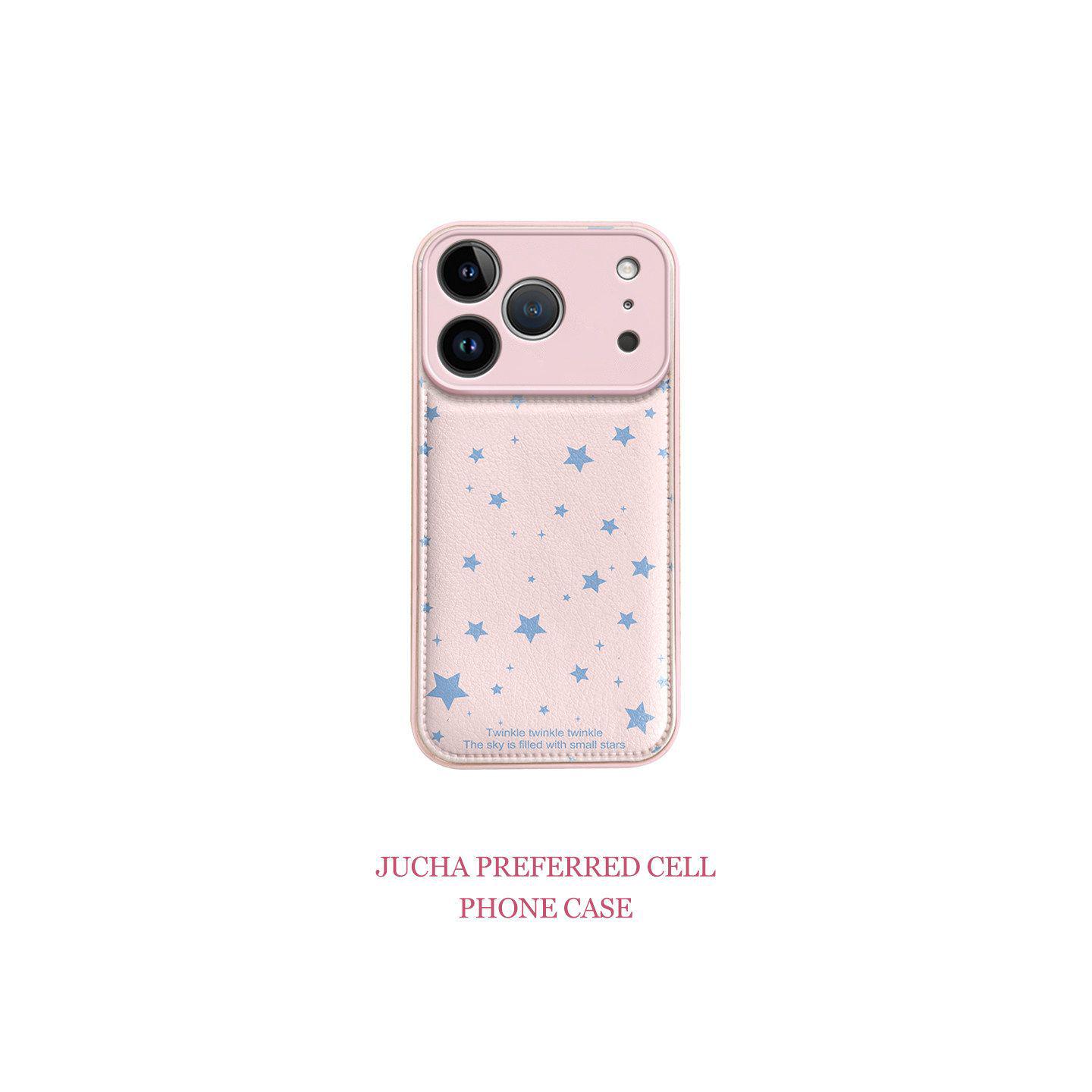 

High-End Luxury iPhone Case: Compatible with 14, 15, 16 Pro Max, Star Apple Design, Drop-Proof, Cute 17 iPhone 15 Pro Max