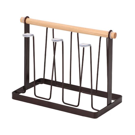 

Iron Cup Drying Rack with Wood Handle & Drip Tray Baby A бронзовый/кофейный