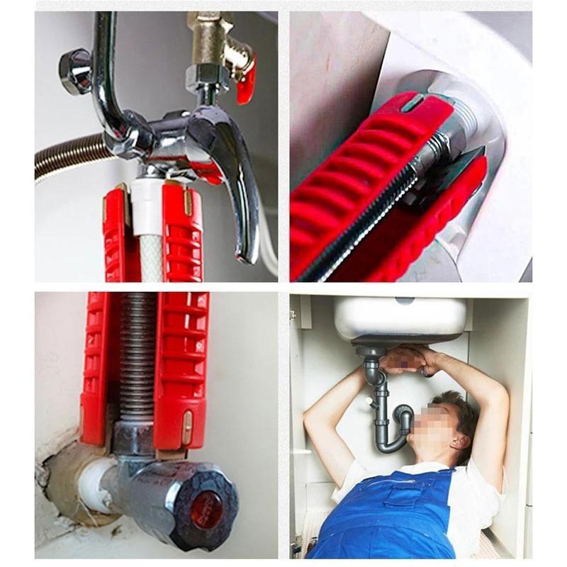 Multi-Functional 8-in-1 Bathroom Wrench for Sink, Faucet, and Water Heater Assembly/Disassembly