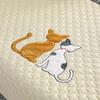 Non-Slip Sofa Cushion Thickened Fabric Four Seasons Universal Cushion Simple Modern Cartoon Cat Skin PrintingRetro Chinese Style