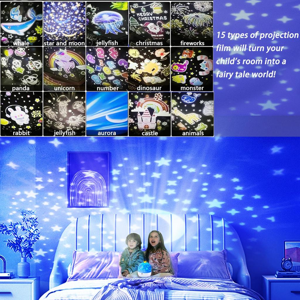 Galaxy Projector Starry Sky LED Night Light 15 In 1 360°Rotate for Kids Dream Bedroom Valentines Day Birthday Gift Wedding Deco