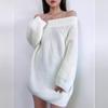 Hiver Femmes Épaississement Sexy Col Une Ligne Pull-over Pull Tops Amples Grosse Aiguille Manches Lanternes Tricot Pull Marée