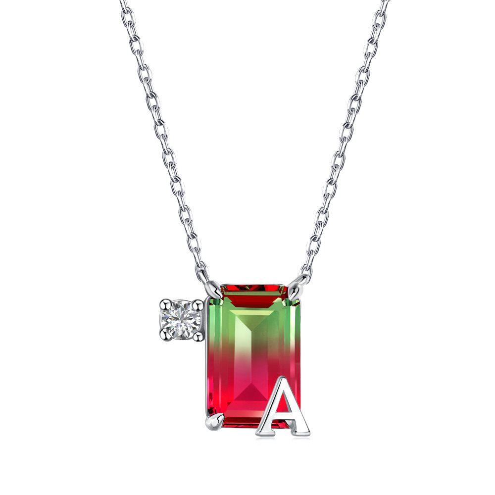 Collier Aurora Love en Argent Sterling S925 pour Femme avec Zircon - Design 26 Lettres, Cadeau de Noël Haut de Gamme